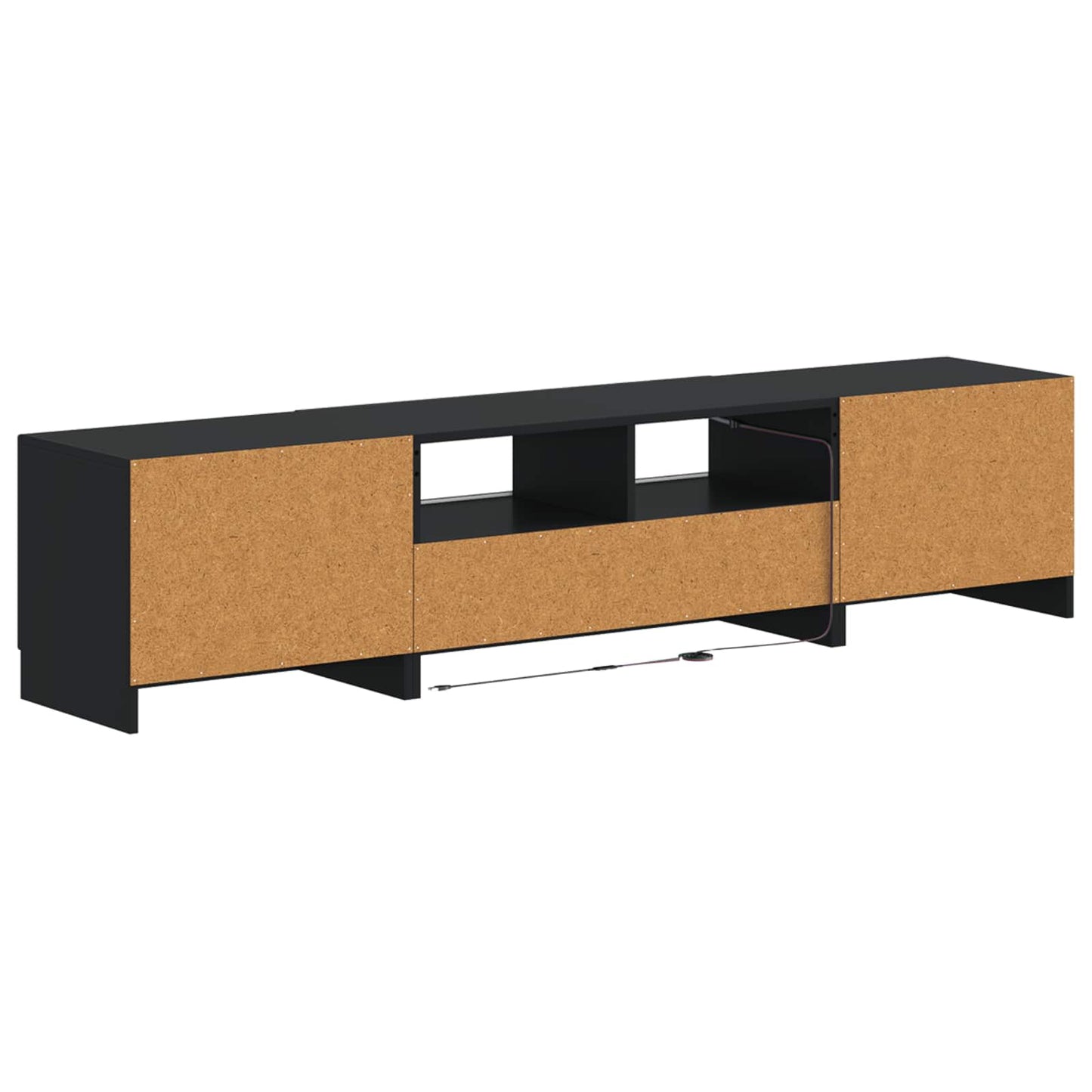 LED TV-skab UTRECHT 3 stk. Sort Konstrueret træ