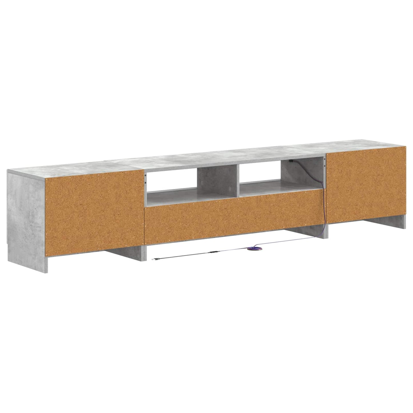 LED TV-skab UTRECHT 3 stk. Betongrå Konstrueret træ
