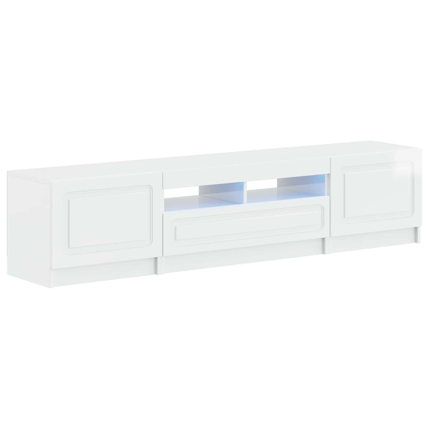 LED TV-skab UTRECHT 3 stk. Hvid højglans Konstrueret træ