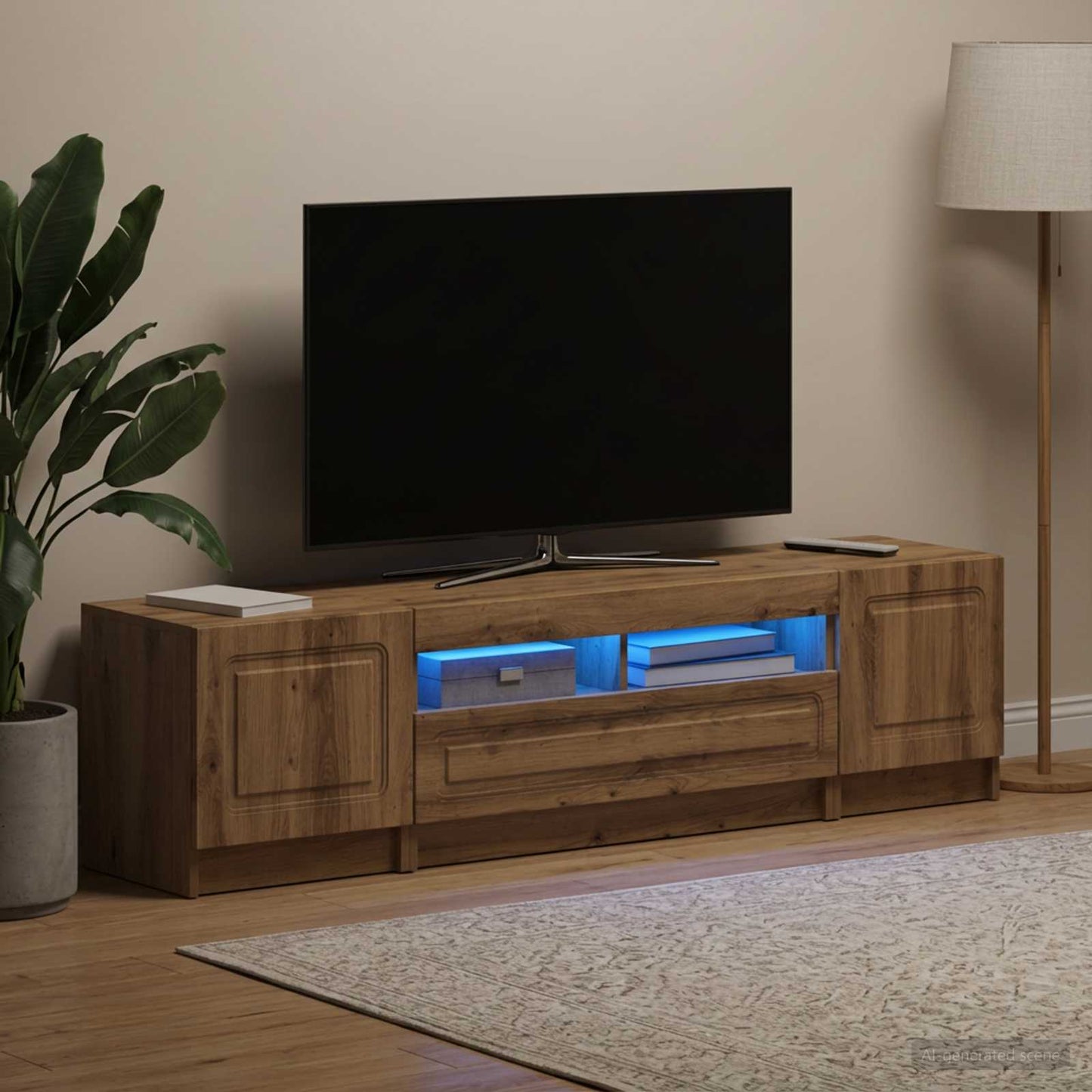 LED TV-skab UTRECHT 3 stk. Artisan-eg Konstrueret træ