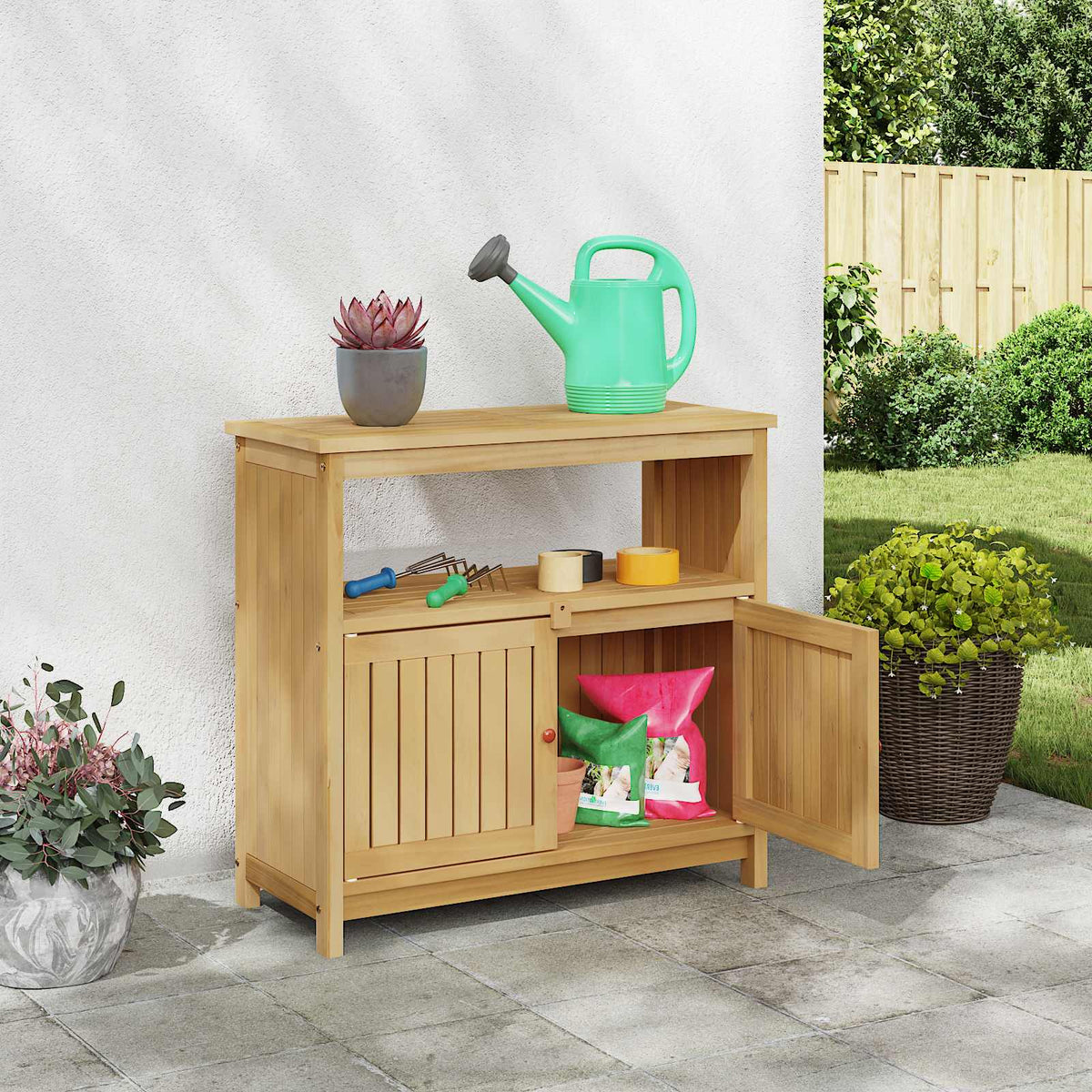 Have Konsol Bord Lys akacie 80 x 35 x 75 cm Massivt Akacietræ