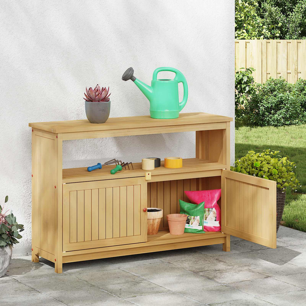 Have Konsol Bord Lys akacie 110 x 35 x 75 cm Massivt Akacietræ