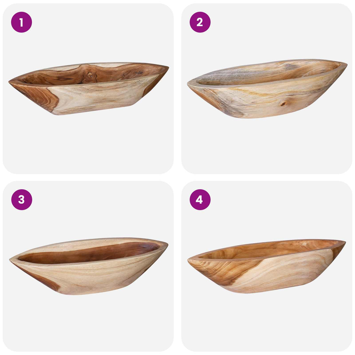 Fruit Bowl JEPARA Teak Brown 46 x 16 x 11 cm