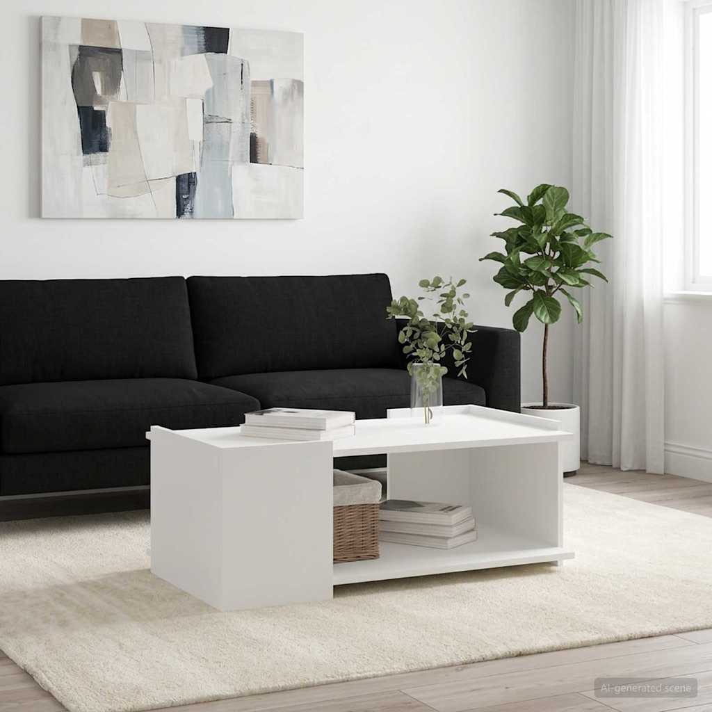 Sofabord Hvid 90 x 50 x 33 cm Konstrueret træ