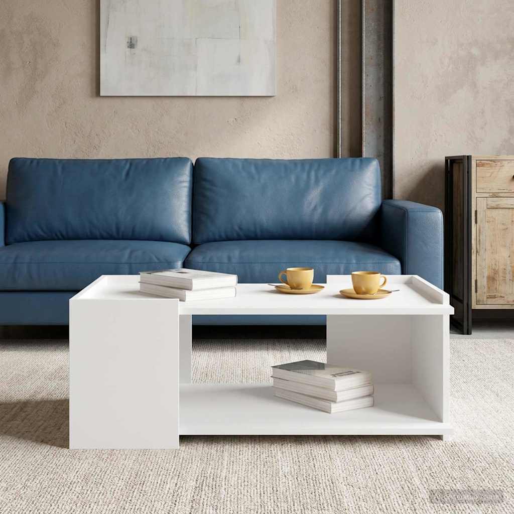 Sofabord Hvid 90 x 50 x 33 cm Konstrueret træ