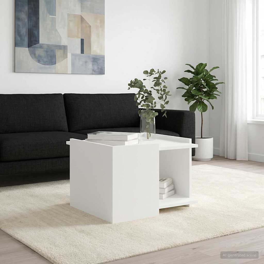 Sofabord Hvid 50,5 x 50 x 33 cm Konstrueret træ