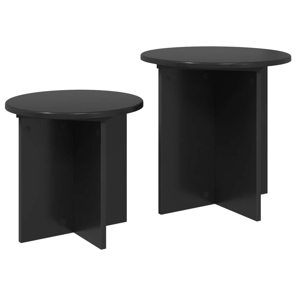 Sidebordssæt 2 stk. Sort eg Ø 45 x 45 cm Konstrueret træ