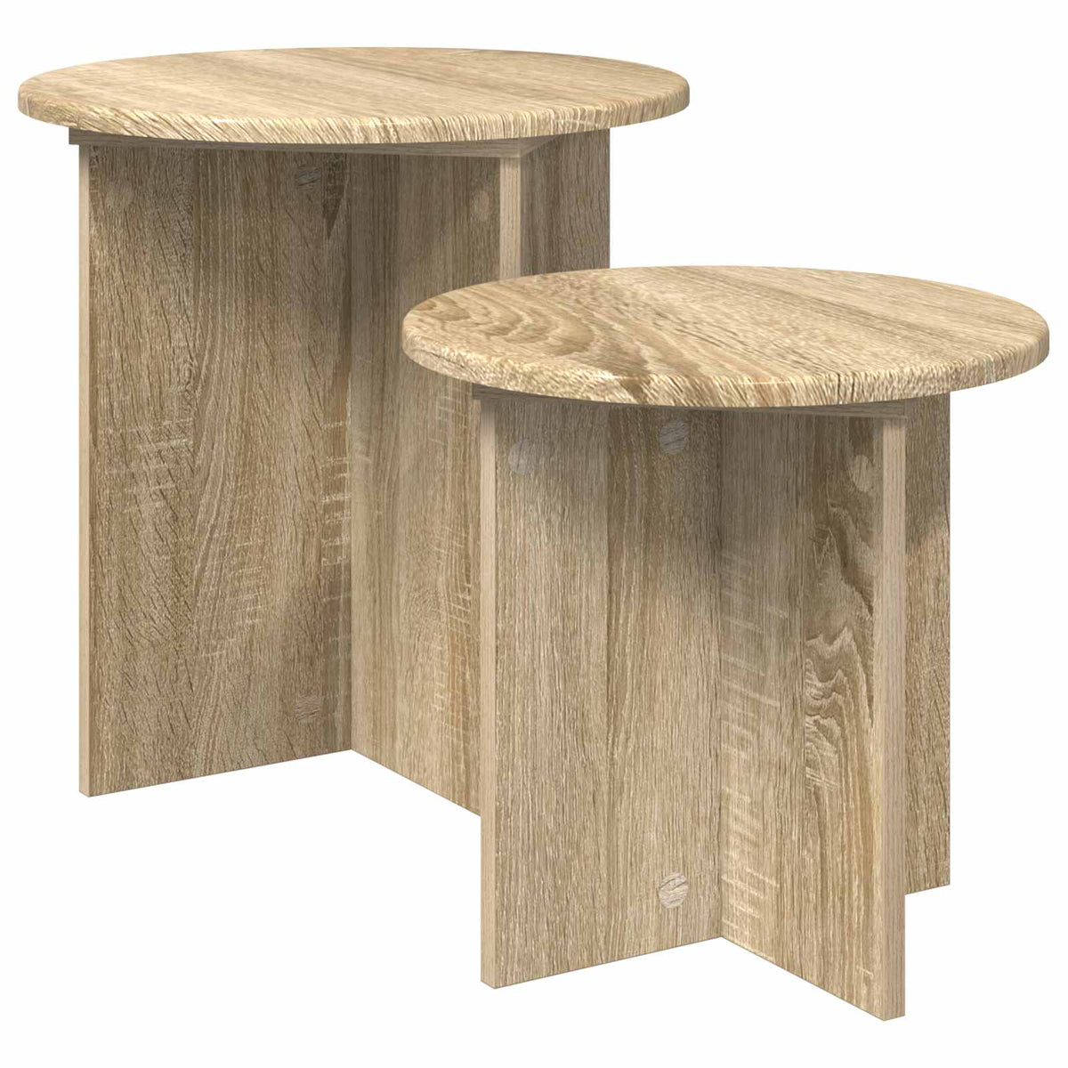 Sidebordssæt 2 stk. Sonoma-eg Ø 45 x 45 cm Konstrueret træ