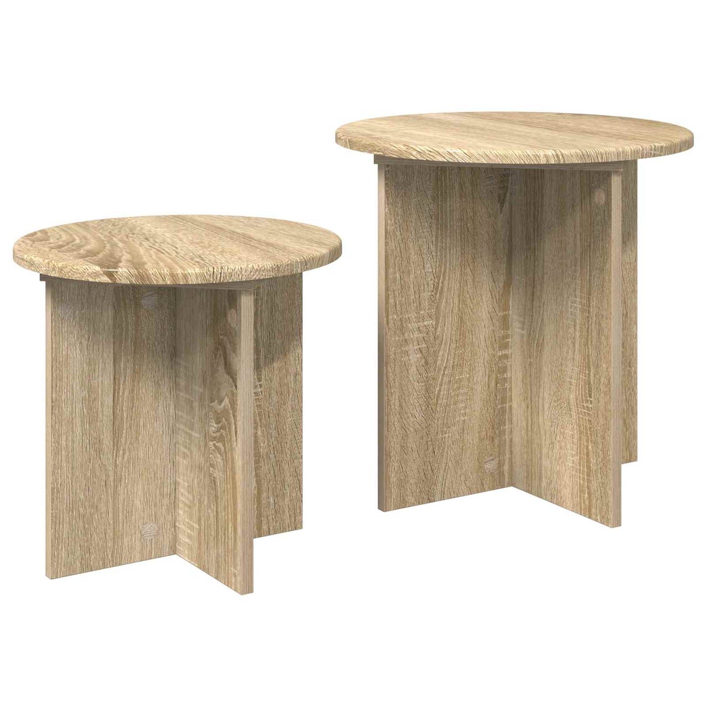 Sidebordssæt 2 stk. Sonoma-eg Ø 45 x 45 cm Konstrueret træ