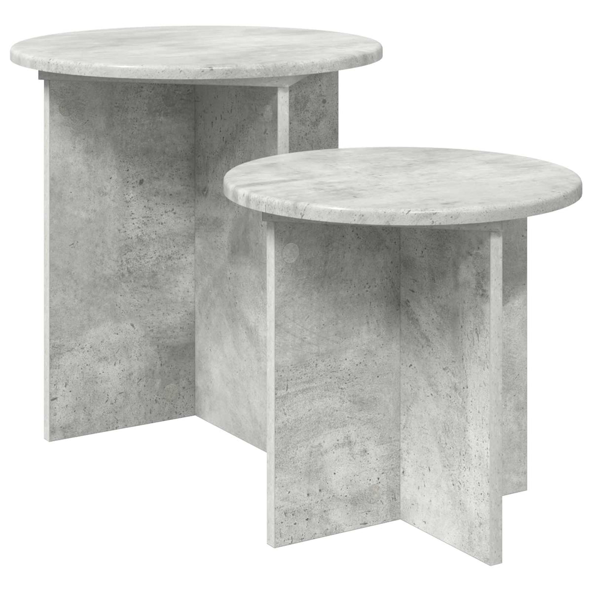 Sidebordssæt 2 stk. Betongrå Ø 45 x 45 cm Konstrueret træ