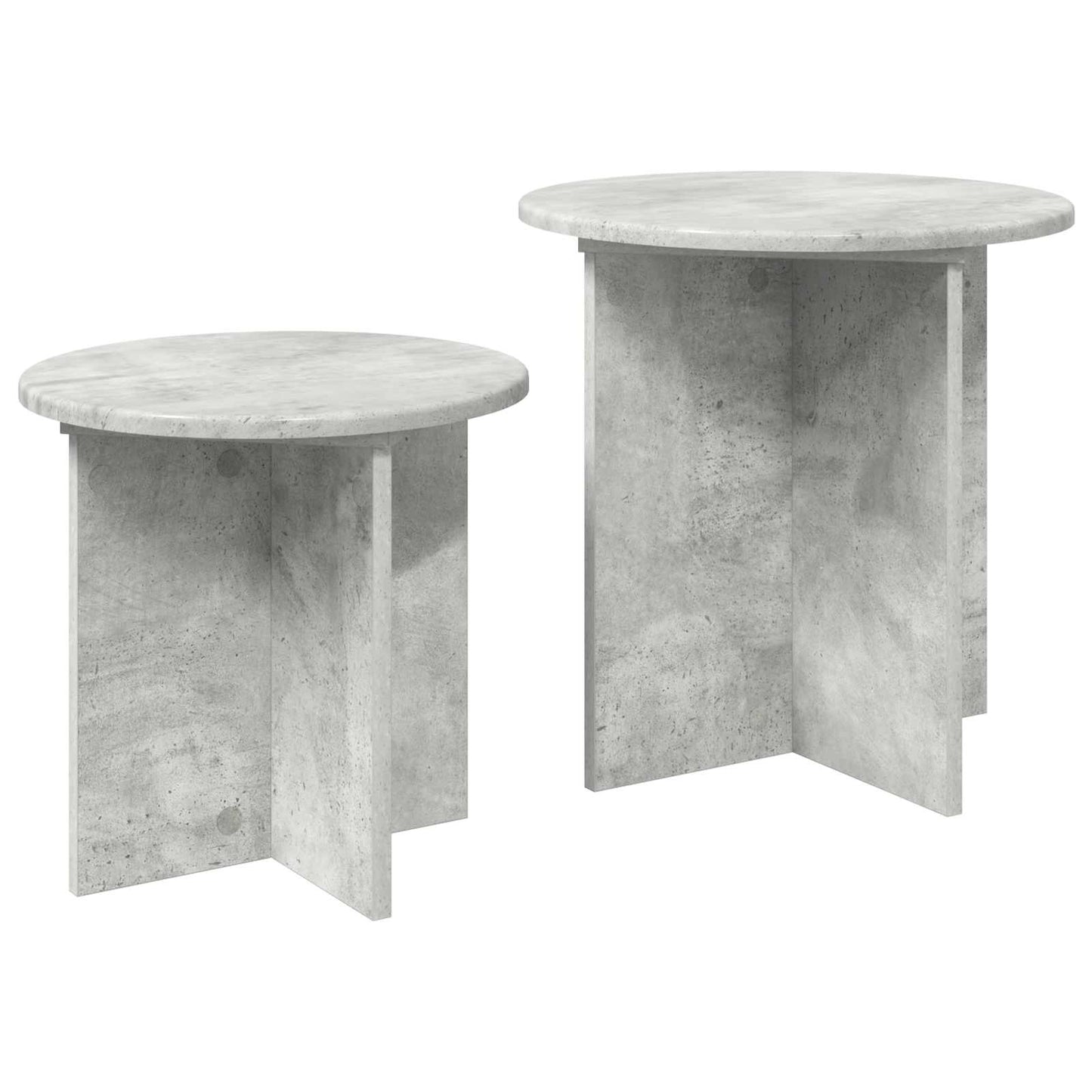 Sidebordssæt 2 stk. Betongrå Ø 45 x 45 cm Konstrueret træ