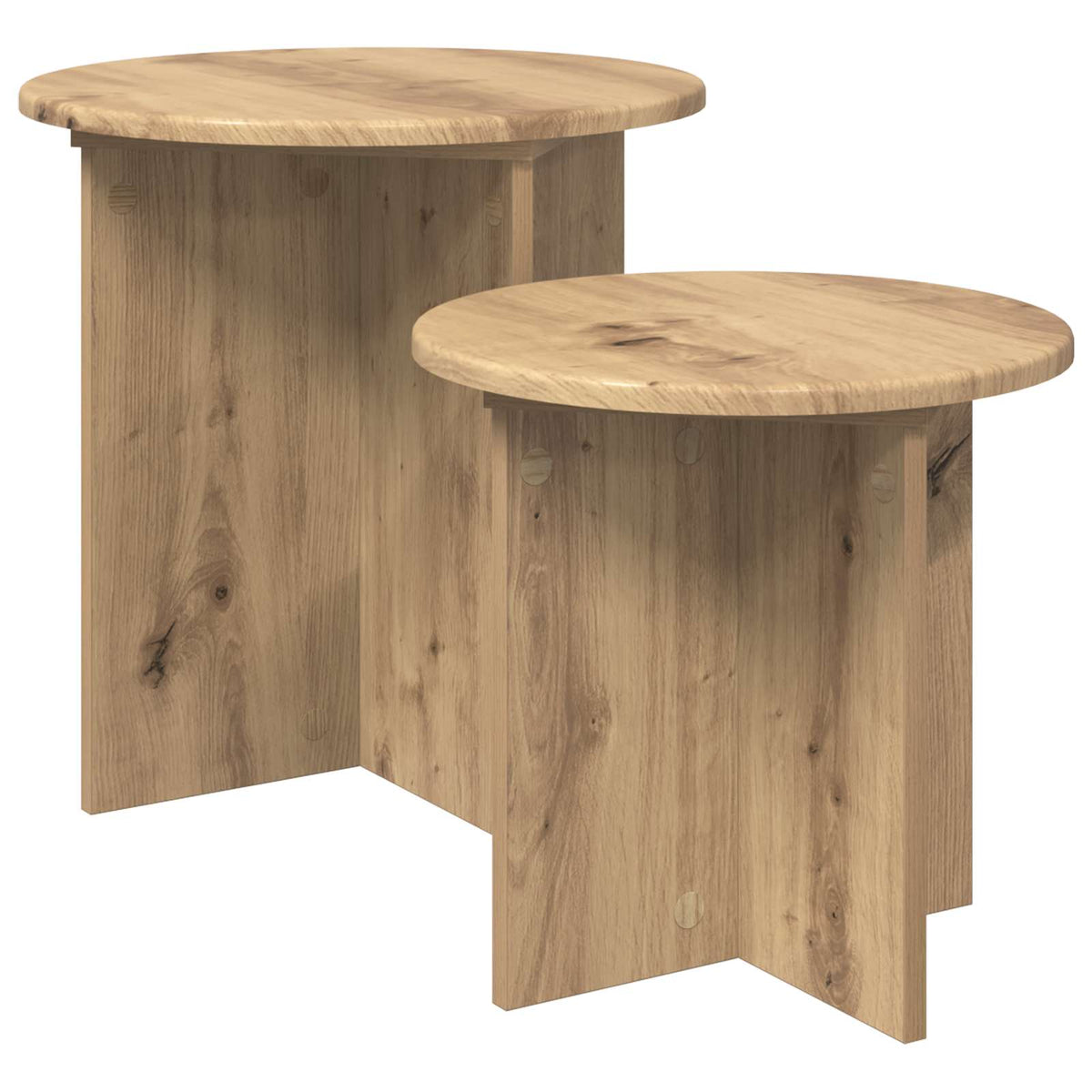 Sidebordssæt 2 stk. Artisan-eg Ø 45 x 45 cm Konstrueret træ