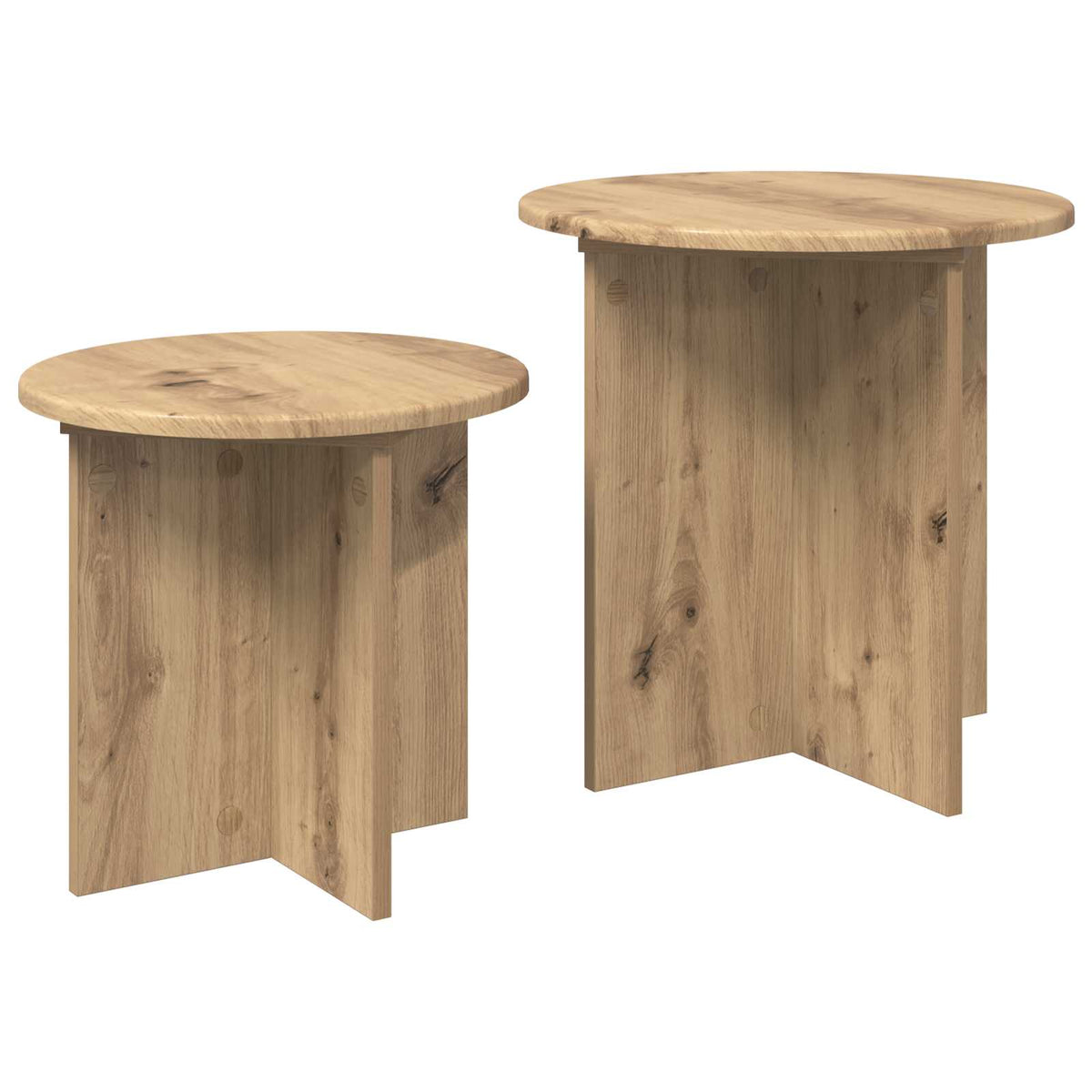 Sidebordssæt 2 stk. Artisan-eg Ø 45 x 45 cm Konstrueret træ
