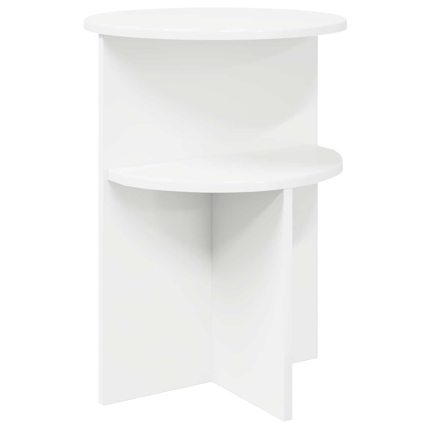 Sidebord med opbevaring Hvid Ø 39,5 x 55 cm Konstrueret træ