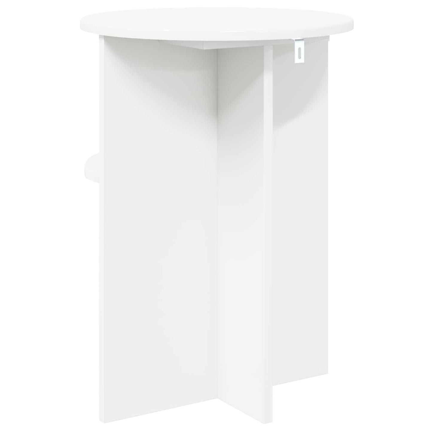 Sidebord med opbevaring Hvid Ø 39,5 x 55 cm Konstrueret træ