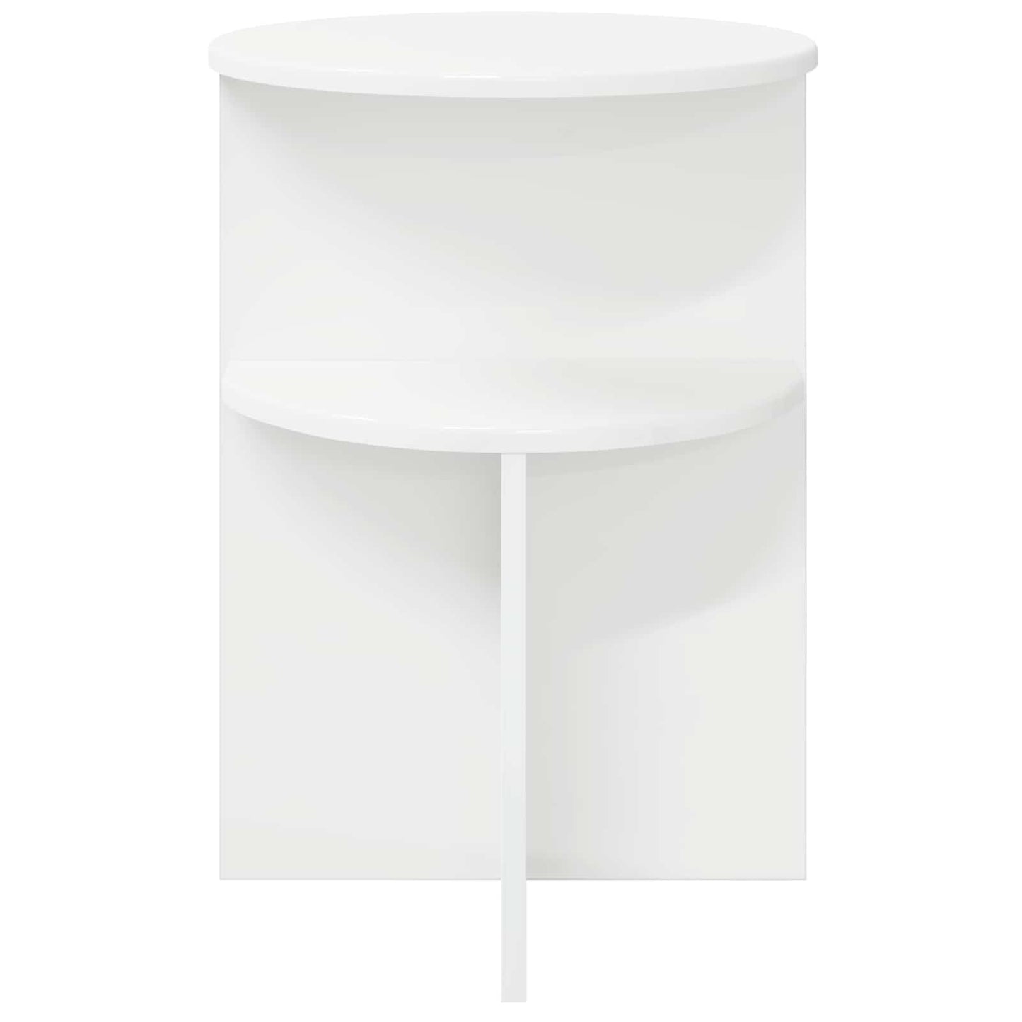 Sidebord med opbevaring Hvid Ø 39,5 x 55 cm Konstrueret træ
