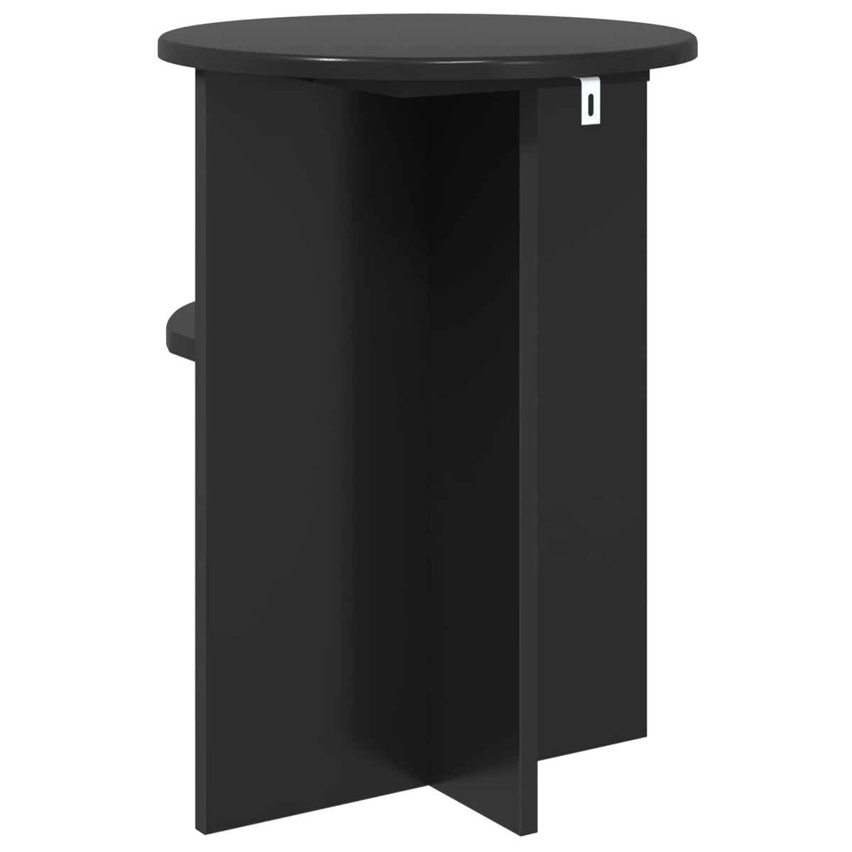 Sidebord med opbevaring Sort eg Ø 39,5 x 55 cm Konstrueret træ
