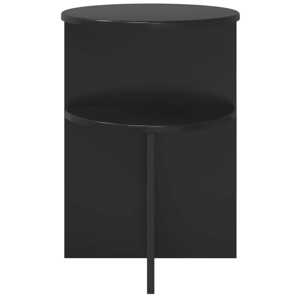 Sidebord med opbevaring Sort eg Ø 39,5 x 55 cm Konstrueret træ