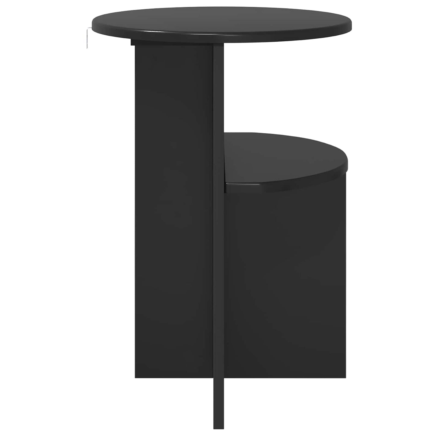 Sidebord med opbevaring Sort eg Ø 39,5 x 55 cm Konstrueret træ