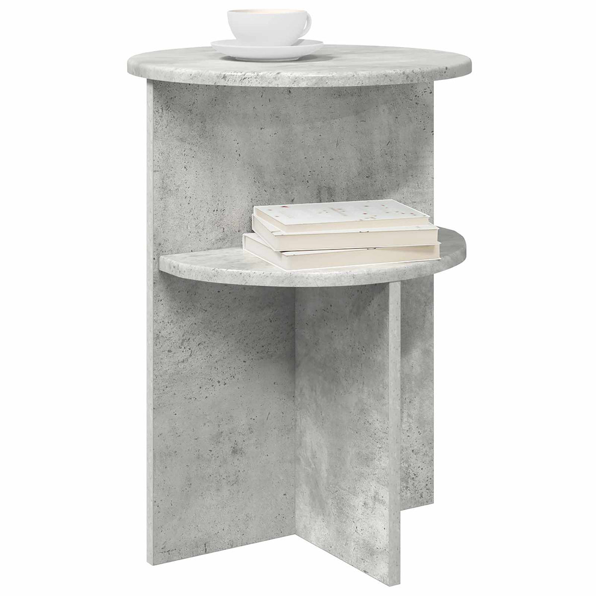 Sidebord med opbevaring Betongrå Ø 39,5 x 55 cm Konstrueret træ