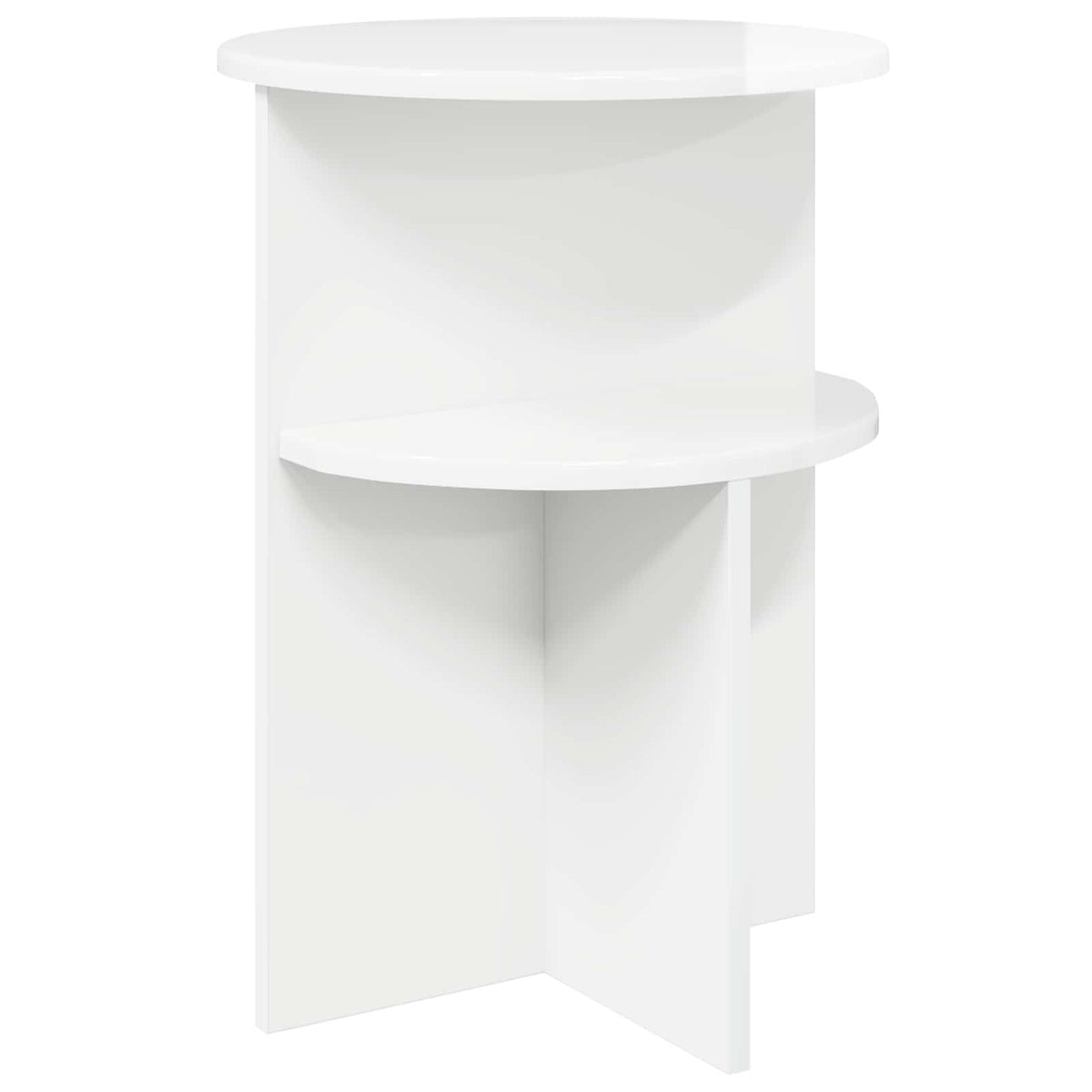 Sidebord Hvid højglans Ø 39,5 x 55 cm Konstrueret træ