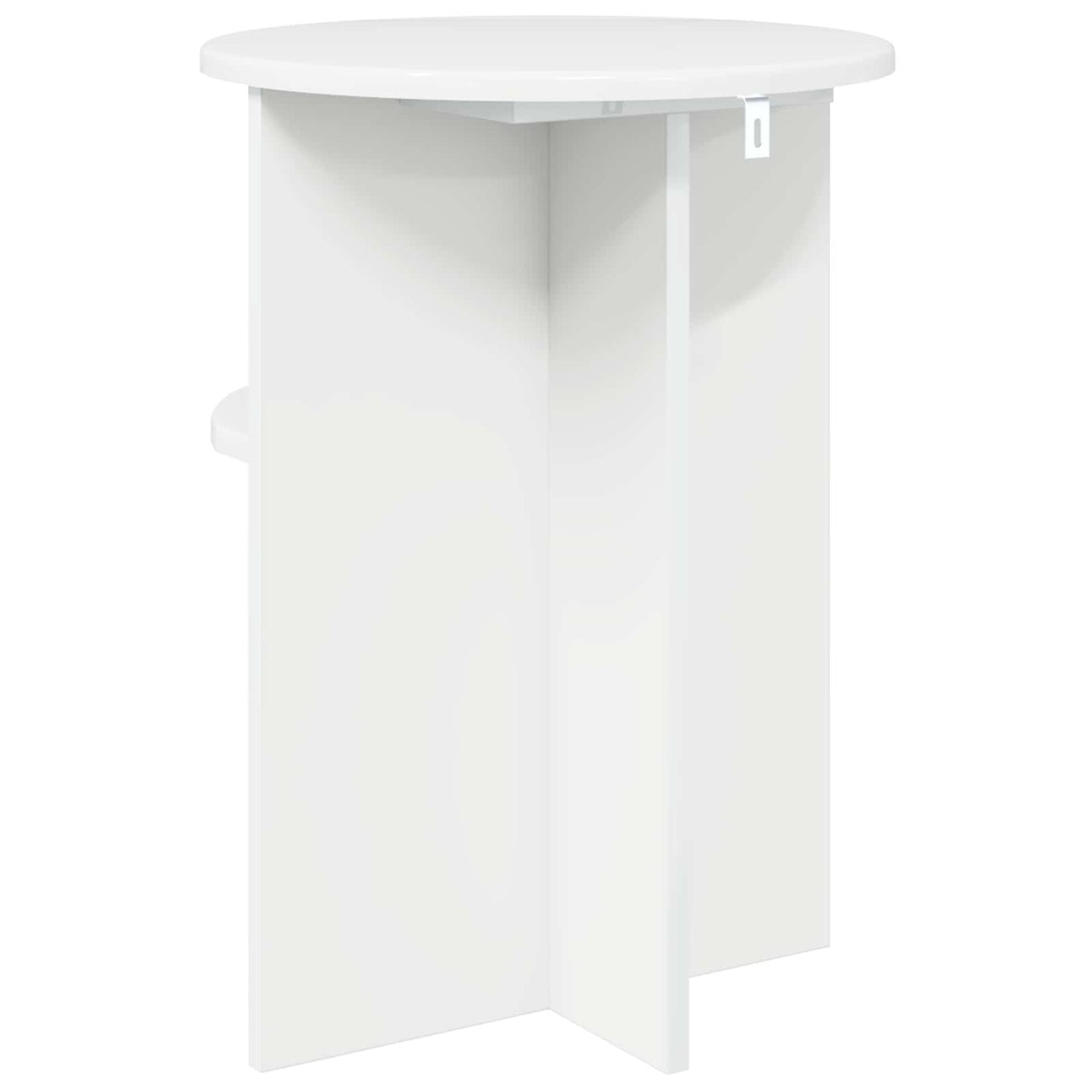 Sidebord Hvid højglans Ø 39,5 x 55 cm Konstrueret træ