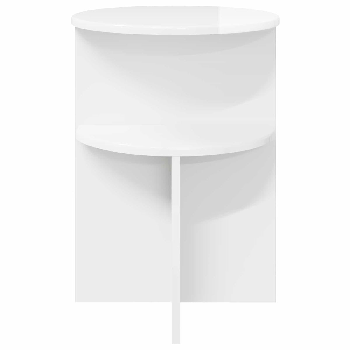 Sidebord Hvid højglans Ø 39,5 x 55 cm Konstrueret træ