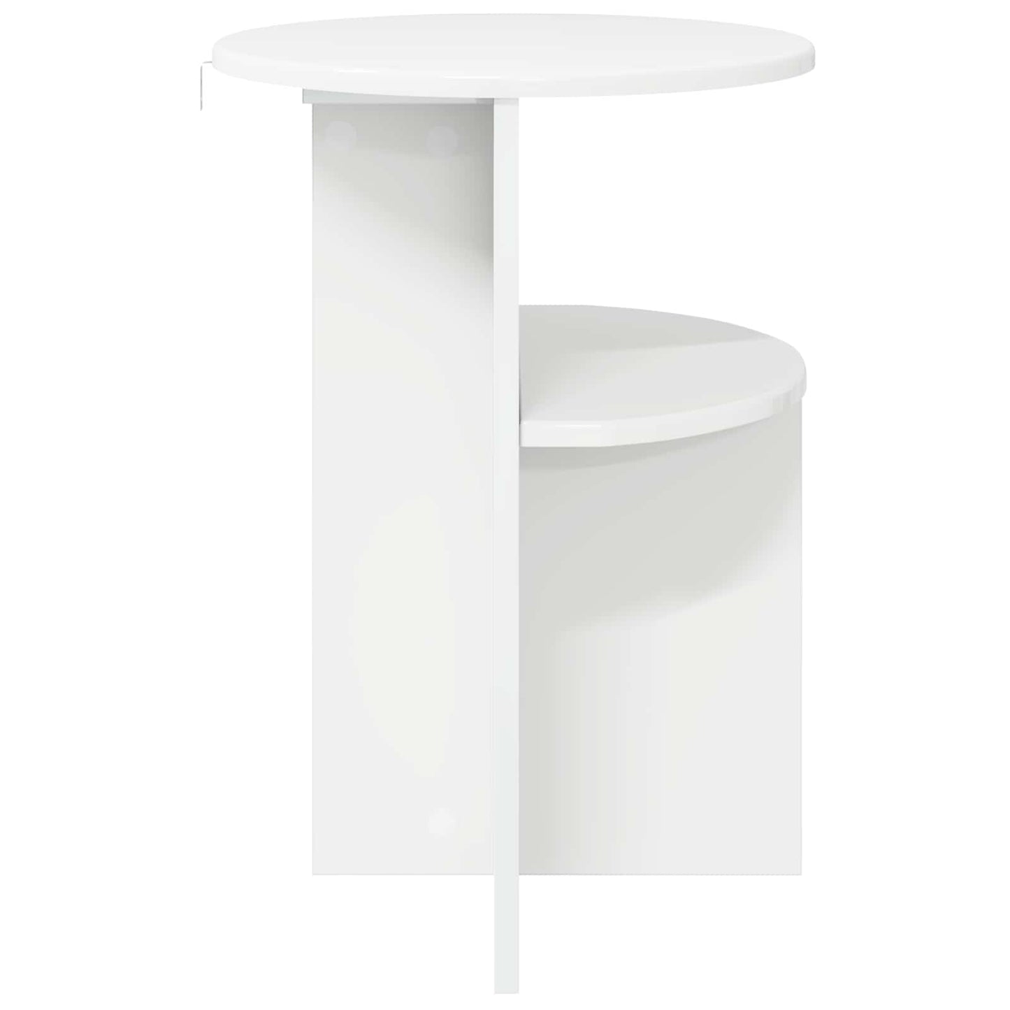 Sidebord Hvid højglans Ø 39,5 x 55 cm Konstrueret træ