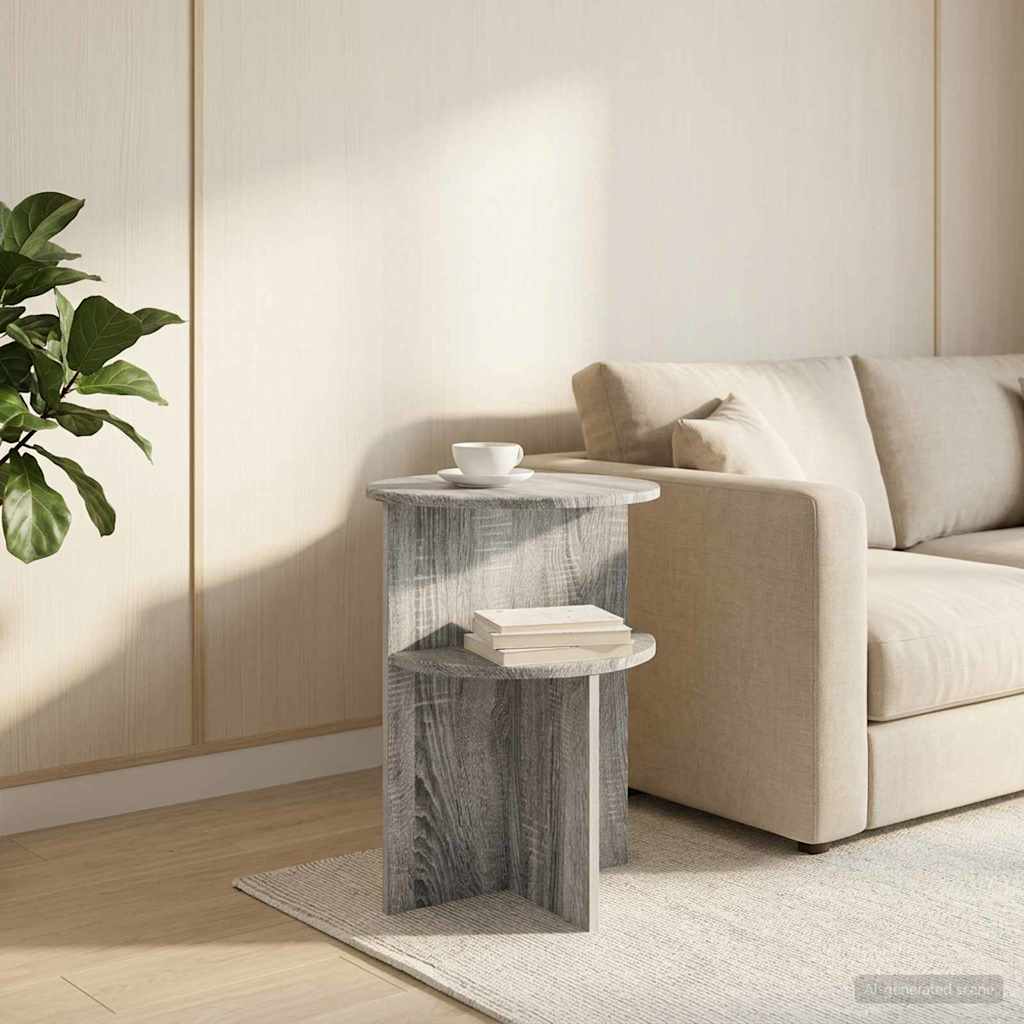 Sidebord Grå sonoma-eg Ø 39,5 x 55 cm Konstrueret træ