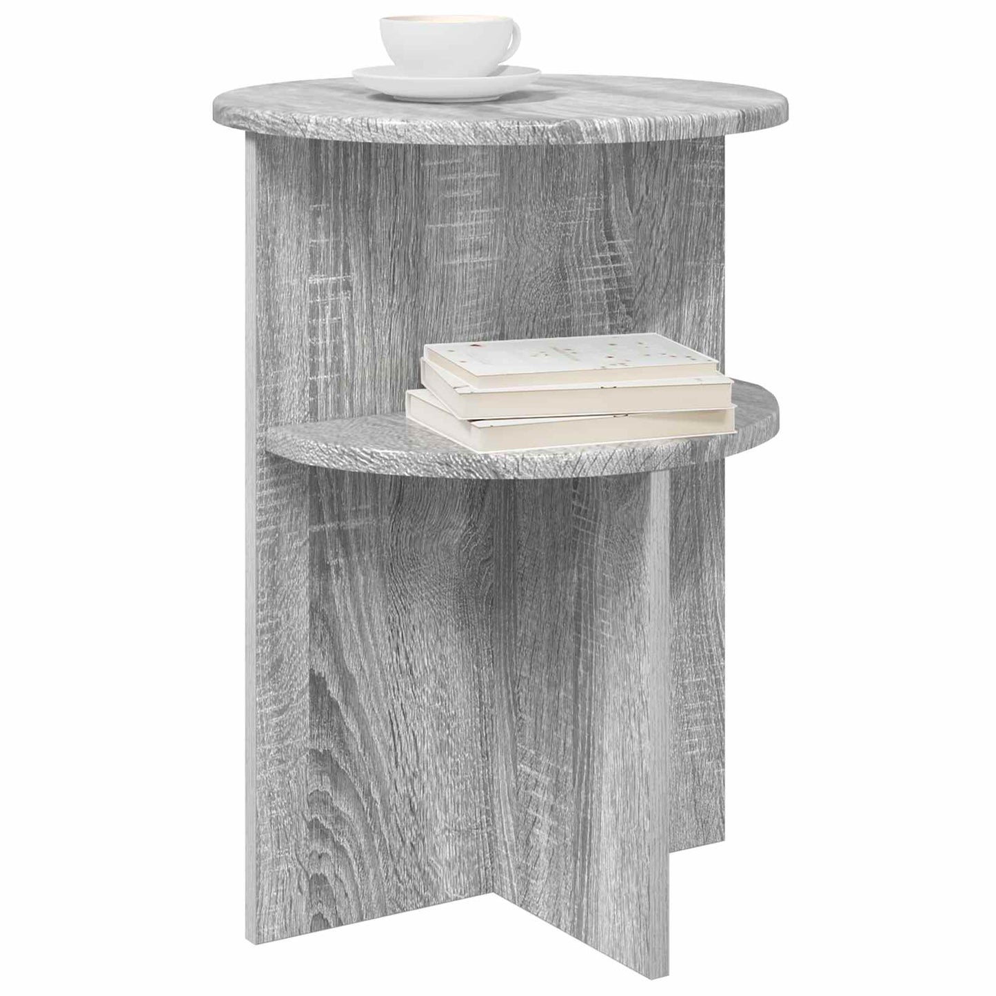 Sidebord Grå sonoma-eg Ø 39,5 x 55 cm Konstrueret træ