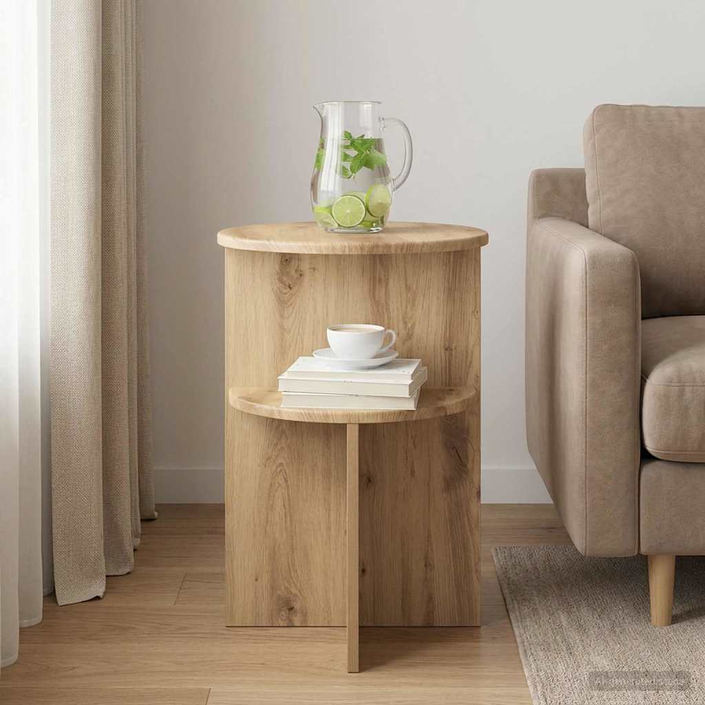 Sidebord Artisan-eg Ø 39,5 x 55 cm Konstrueret træ