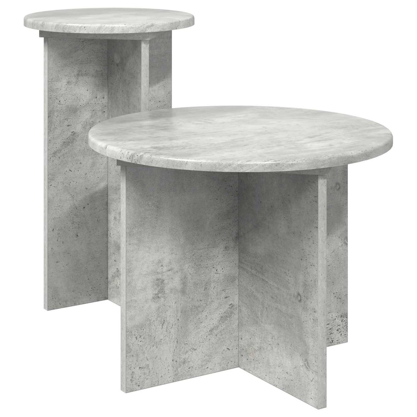 Sidebordssæt 2 stk. Betongrå Ø 45 x 35 cm Konstrueret træ