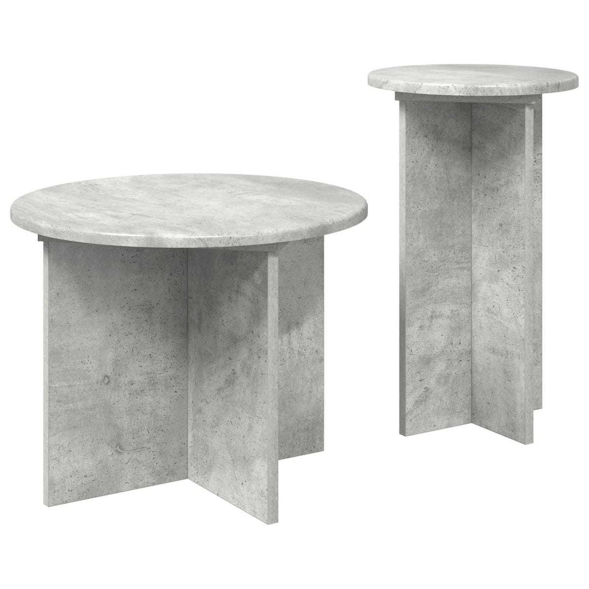 Sidebordssæt 2 stk. Betongrå Ø 45 x 35 cm Konstrueret træ
