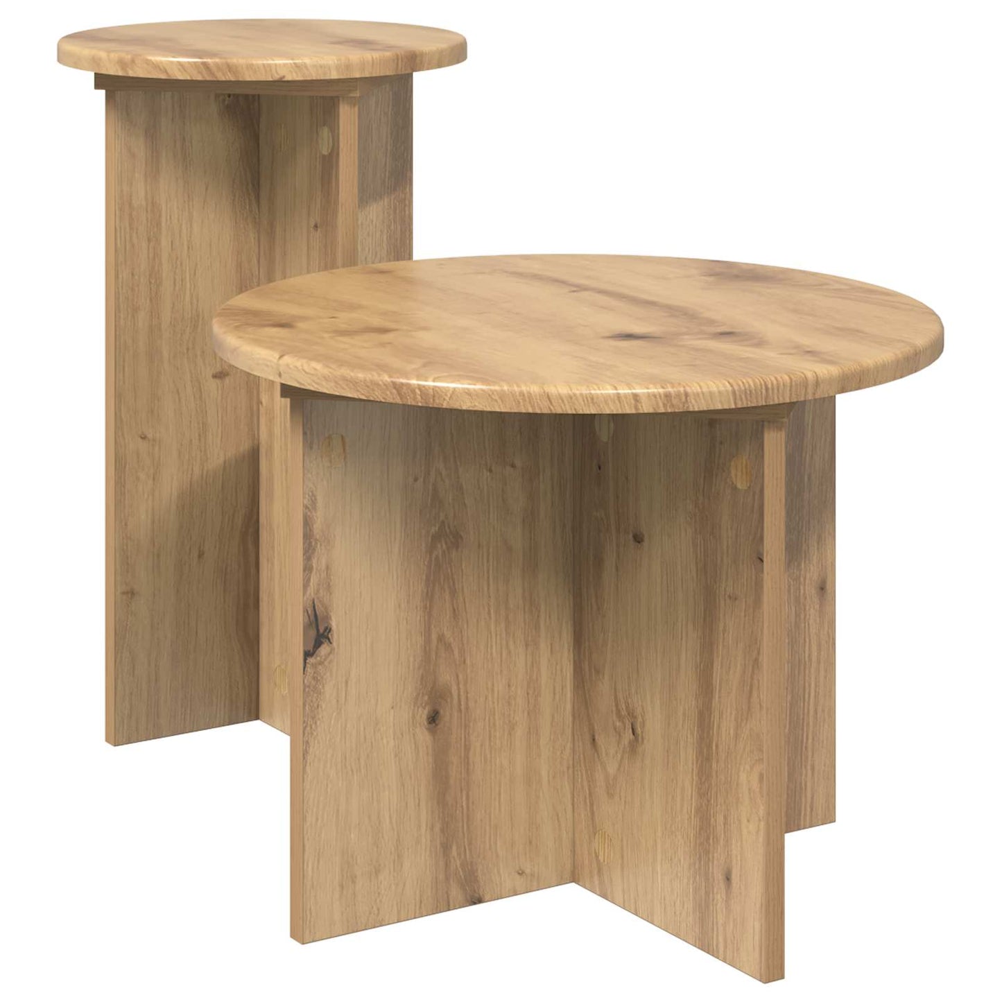 Sidebordssæt 2 stk. Artisan-eg Ø 45 x 35 cm Konstrueret træ