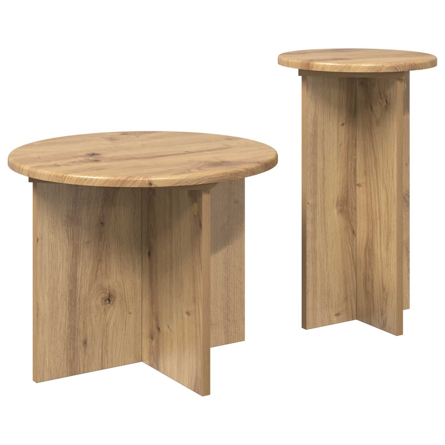 Sidebordssæt 2 stk. Artisan-eg Ø 45 x 35 cm Konstrueret træ