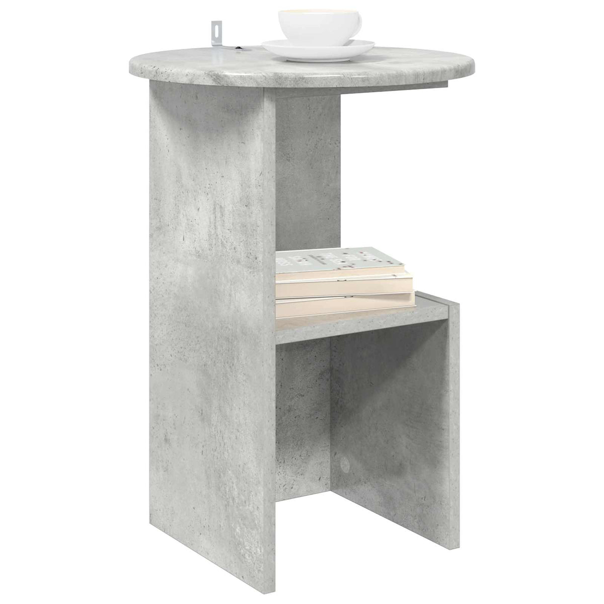 Sidebord Betongrå Ø 39,5 x 55 cm Konstrueret træ