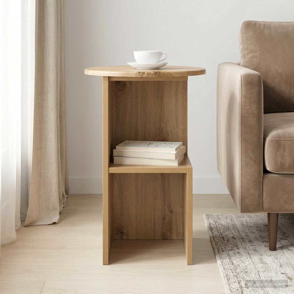 Sidebord Artisan-eg Ø 39,5 x 55 cm Konstrueret træ