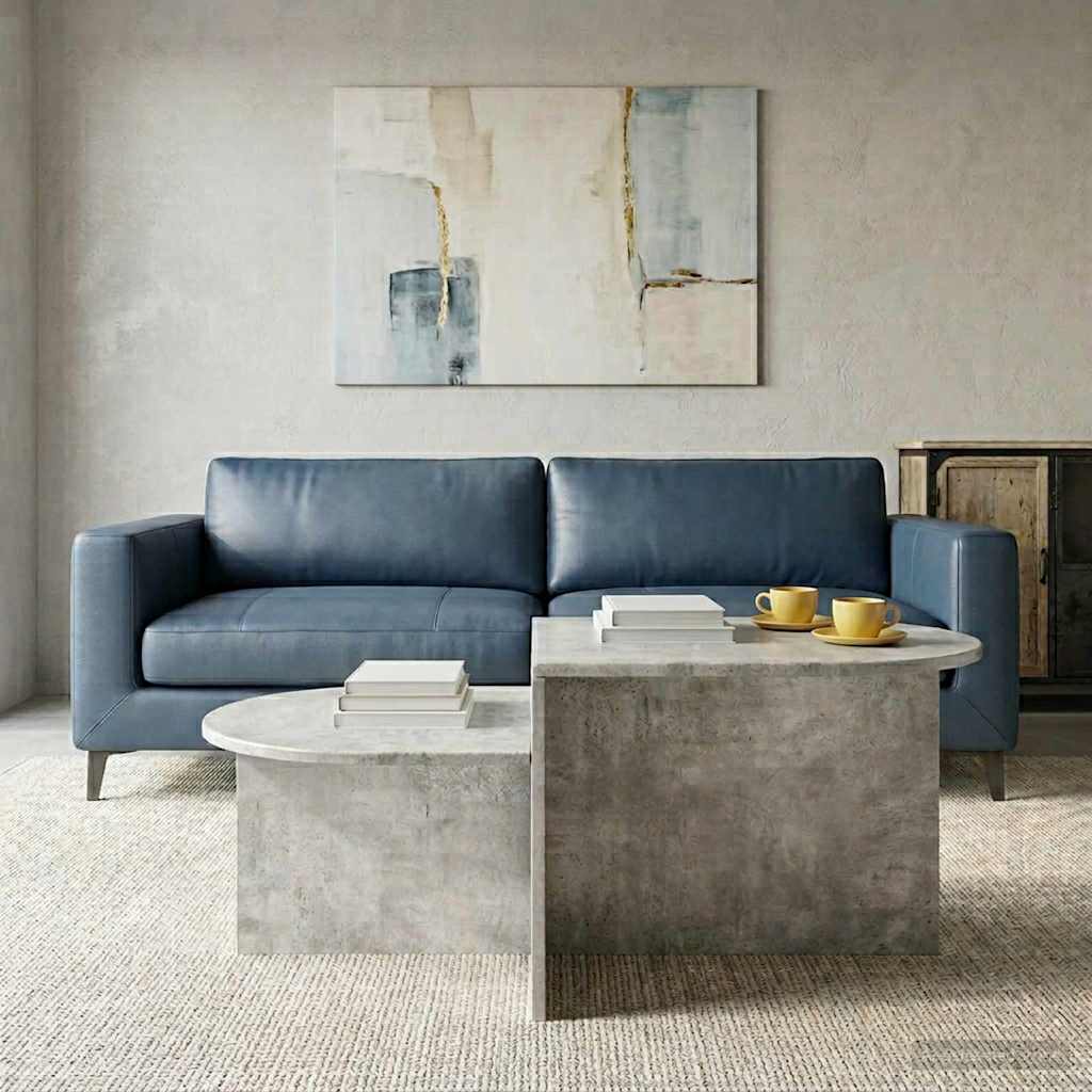 Sofabord Betongrå 100 x 50 x 40 cm Konstrueret træ