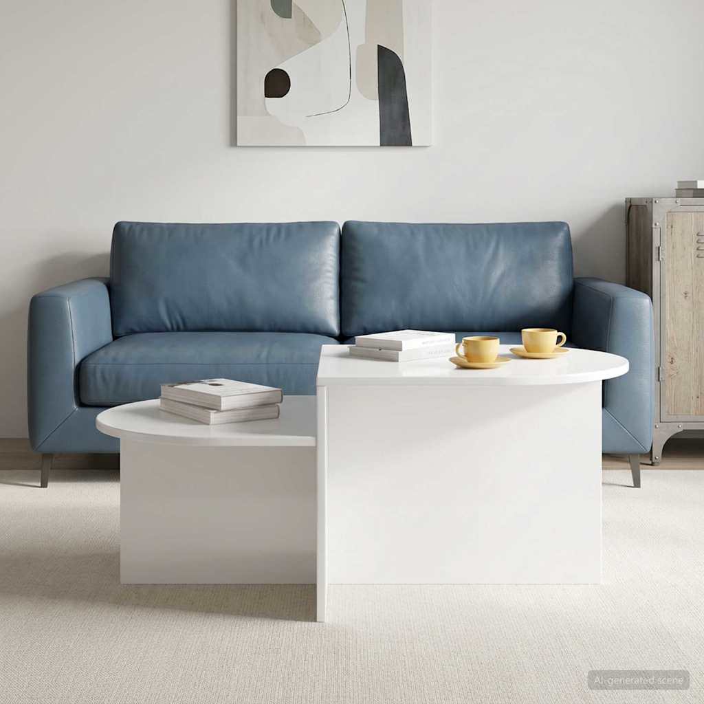 Sofabord Hvid højglans 100 x 50 x 40 cm Konstrueret træ