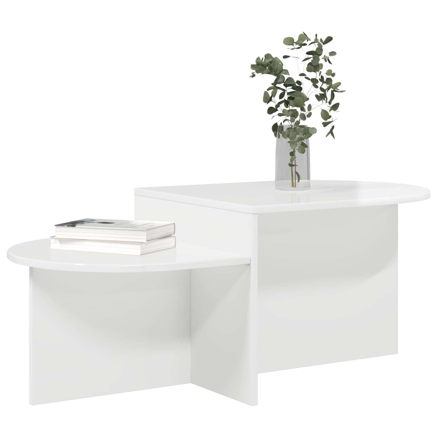 Sofabord Hvid højglans 100 x 50 x 40 cm Konstrueret træ