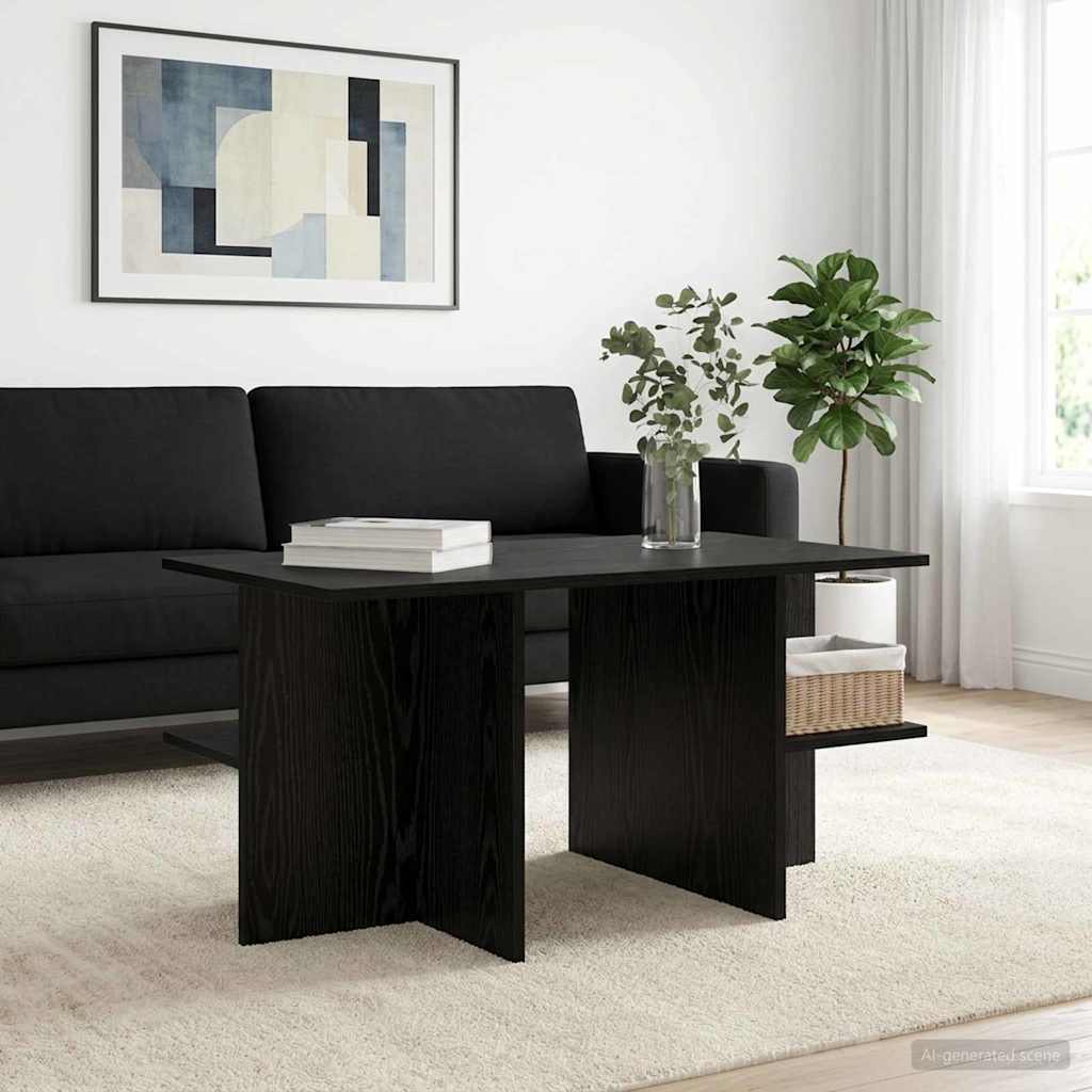 Sofabord Sort eg 87 x 50 x 45 cm Konstrueret træ