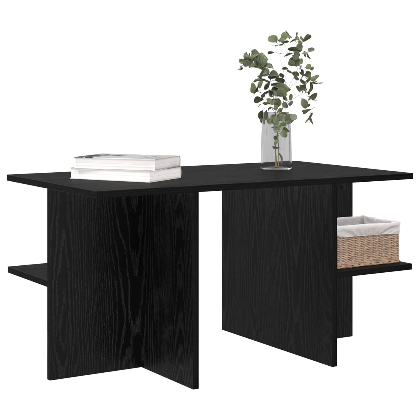 Sofabord Sort eg 87 x 50 x 45 cm Konstrueret træ