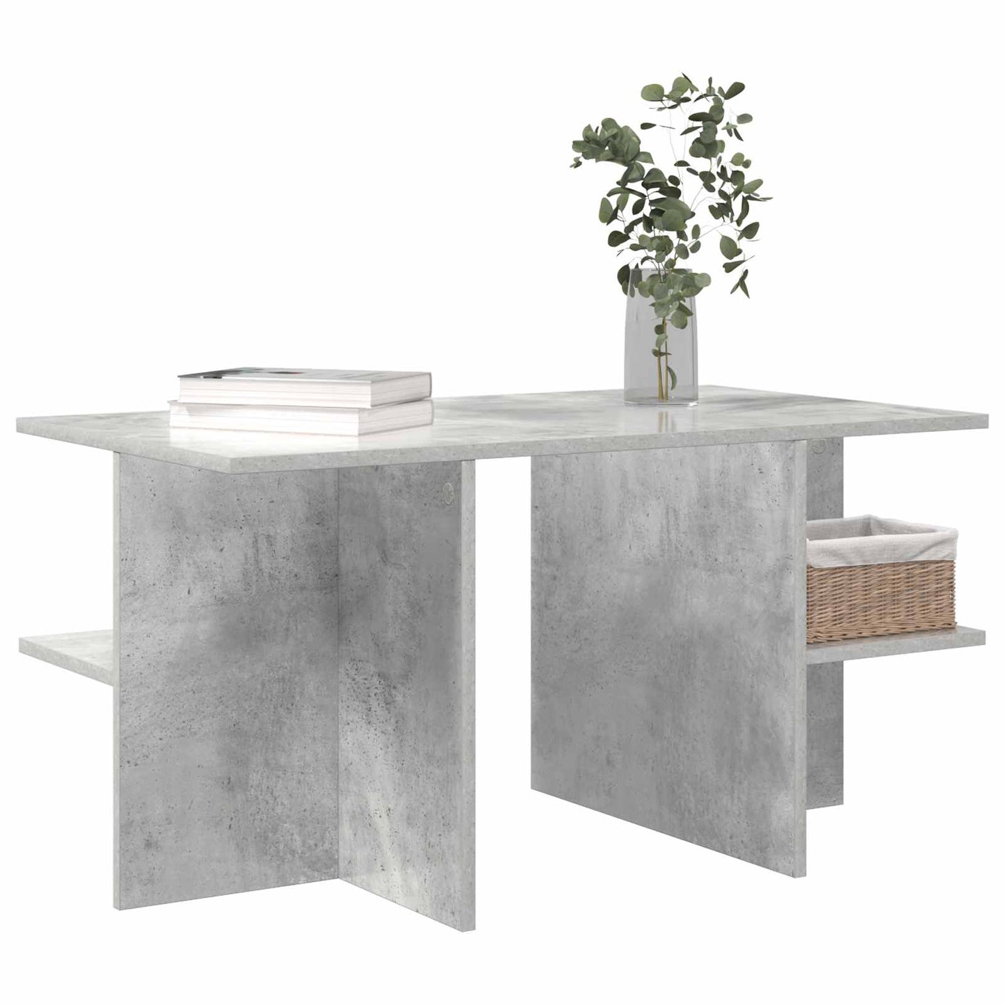 Sofabord Betongrå 87 x 50 x 45 cm Konstrueret træ