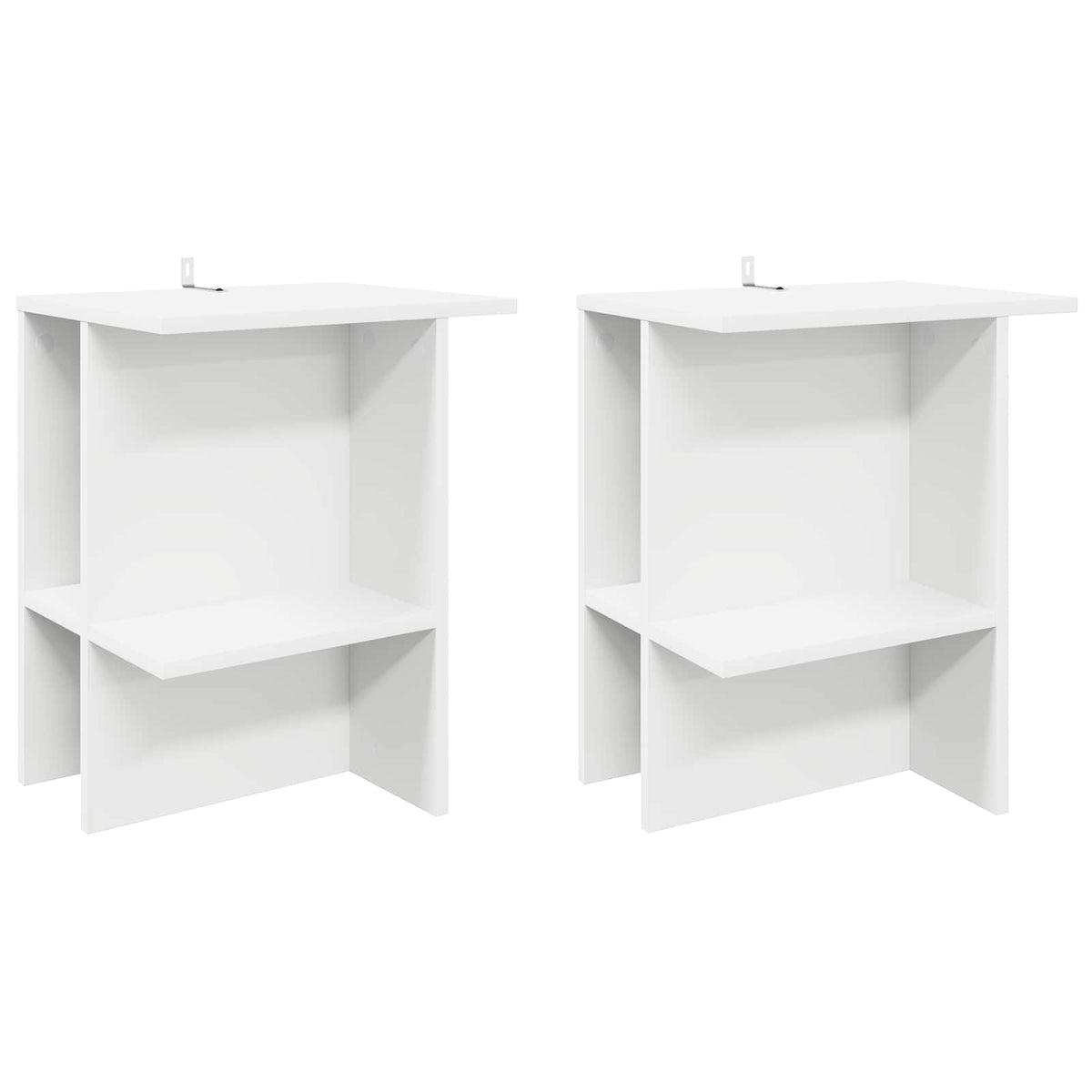 Sofabord 2 stk. Hvid 40 x 30 x 49 cm Konstrueret træ