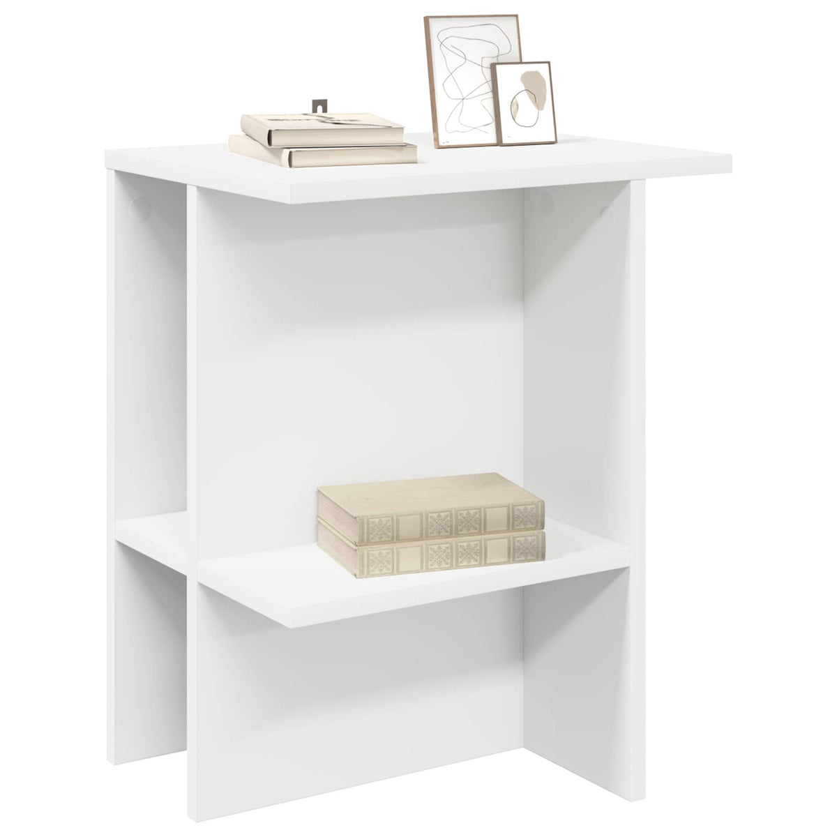 Sofabord 2 stk. Hvid 40 x 30 x 49 cm Konstrueret træ