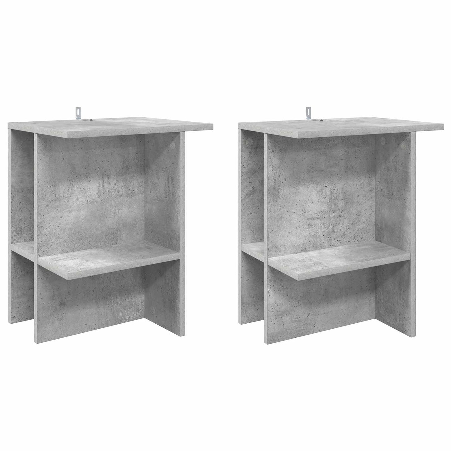 Sofabord 2 stk. Betongrå 40 x 30 x 49 cm Konstrueret træ