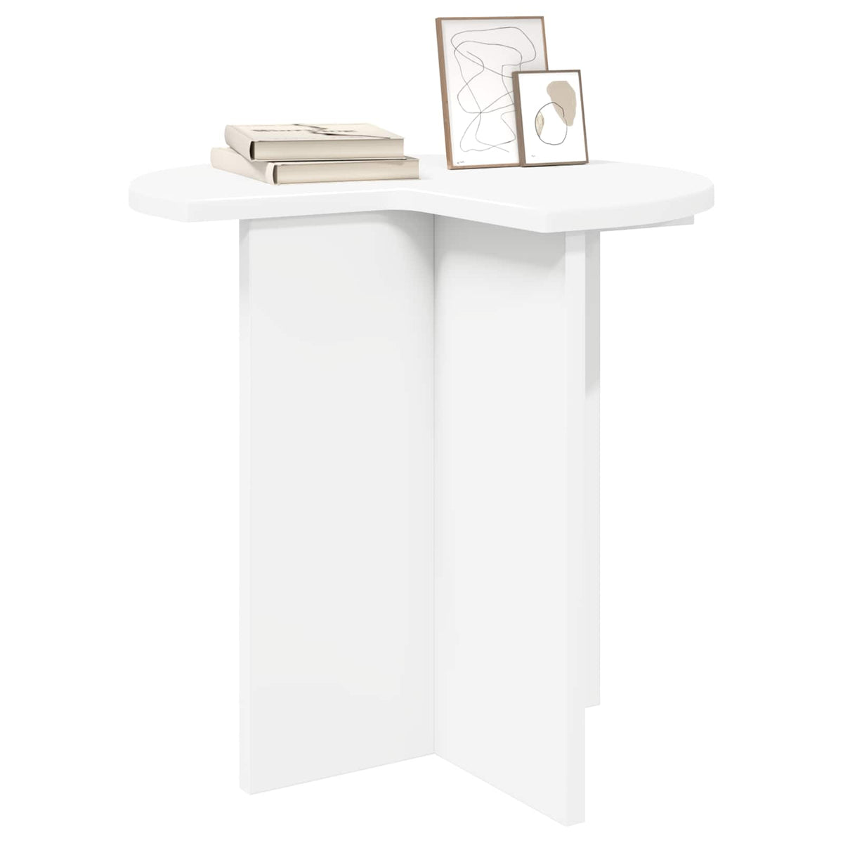 Sidebord Hvid Ø 39 x 38 cm Konstrueret træ