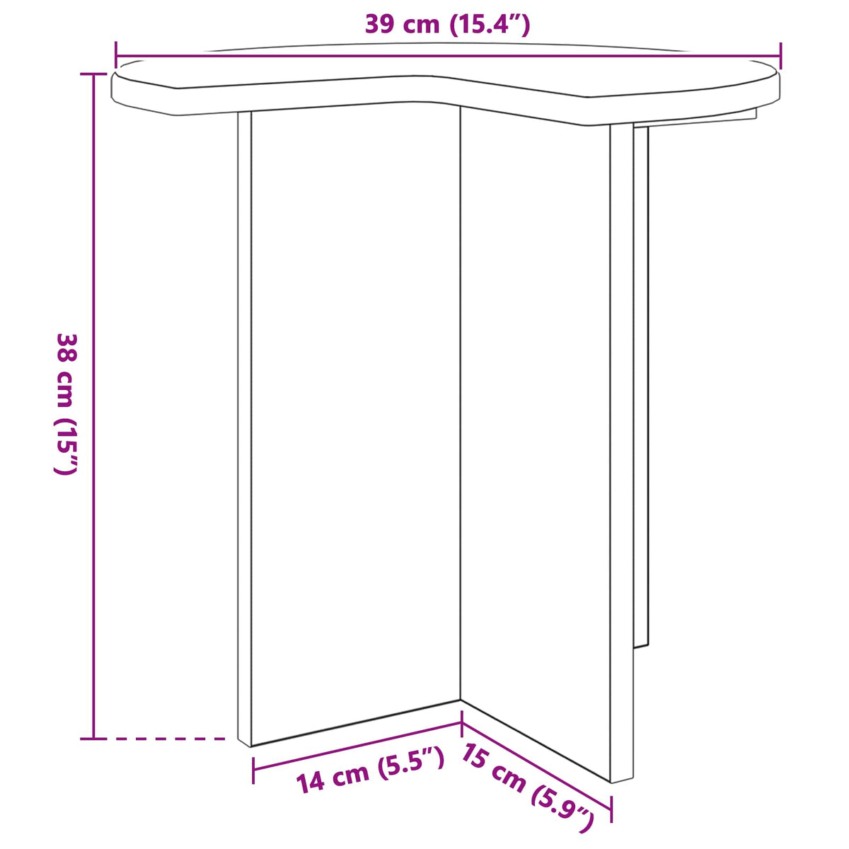 Sidebord Sonoma-eg Ø 39 x 38 cm Konstrueret træ