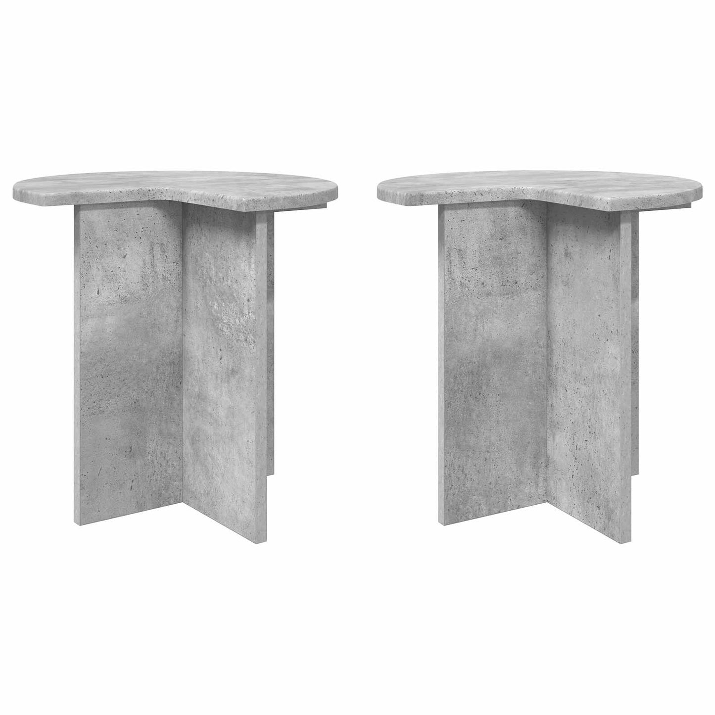 Sidebord 2 stk. Betongrå Ø 39 x 38 cm Konstrueret træ