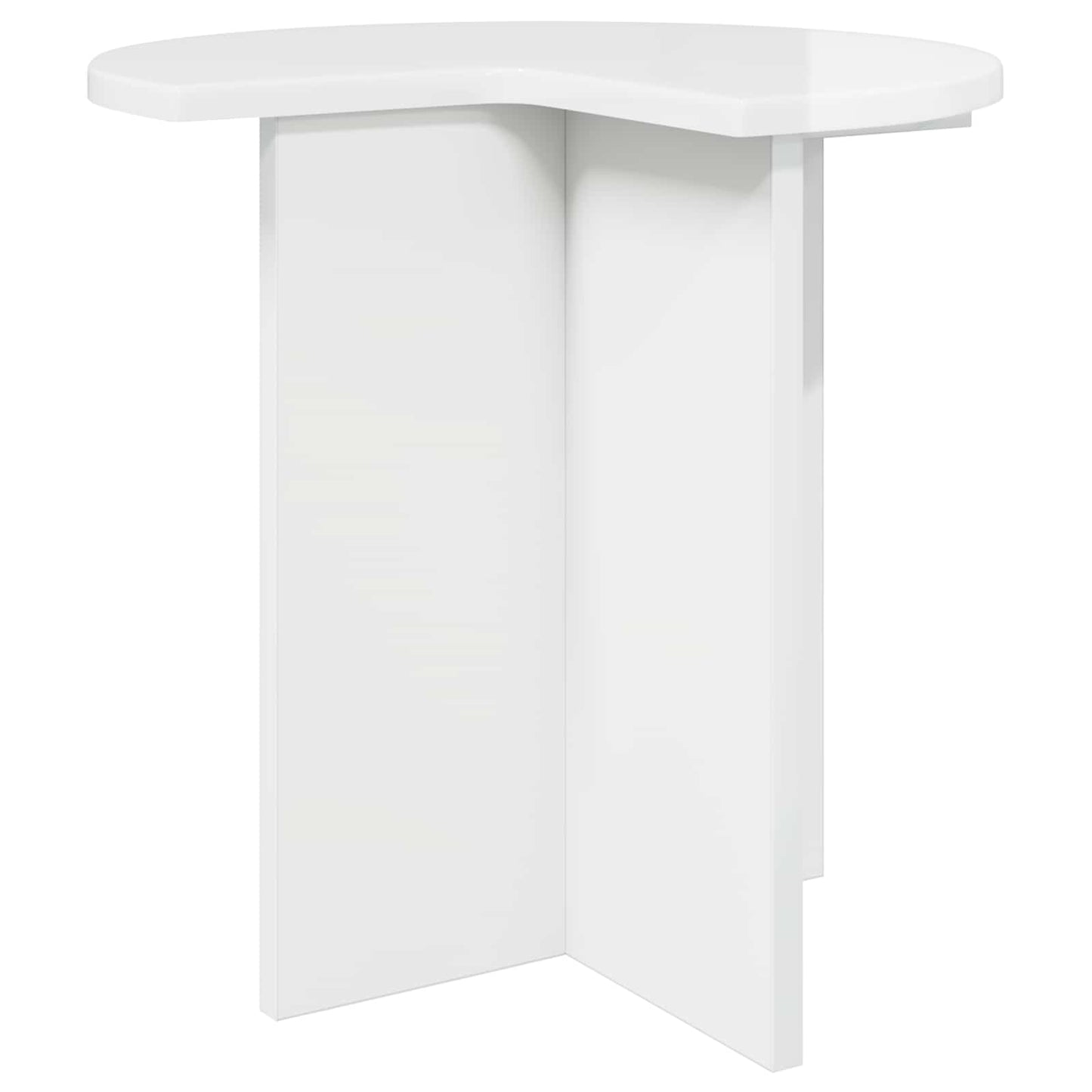 Sidebord 2 stk. Hvid højglans Ø 39 x 38 cm Konstrueret træ